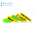 OEM design cheap custom logo colorful printing silicone rubber silicon wristband for gift